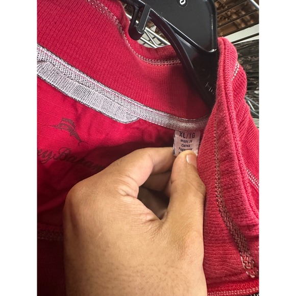 Tommy Bahama Red Quarter Zip Pullover Sweatshirt Mens XL - Picture 4 of 6